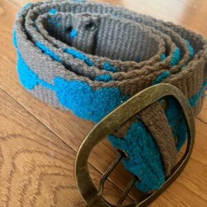 Brown and Blue Woven Belt